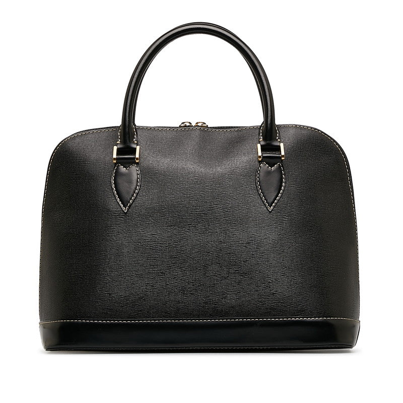 Burberry Nova Check Shadow Horse Handbag Bag Black Leather Ladies
