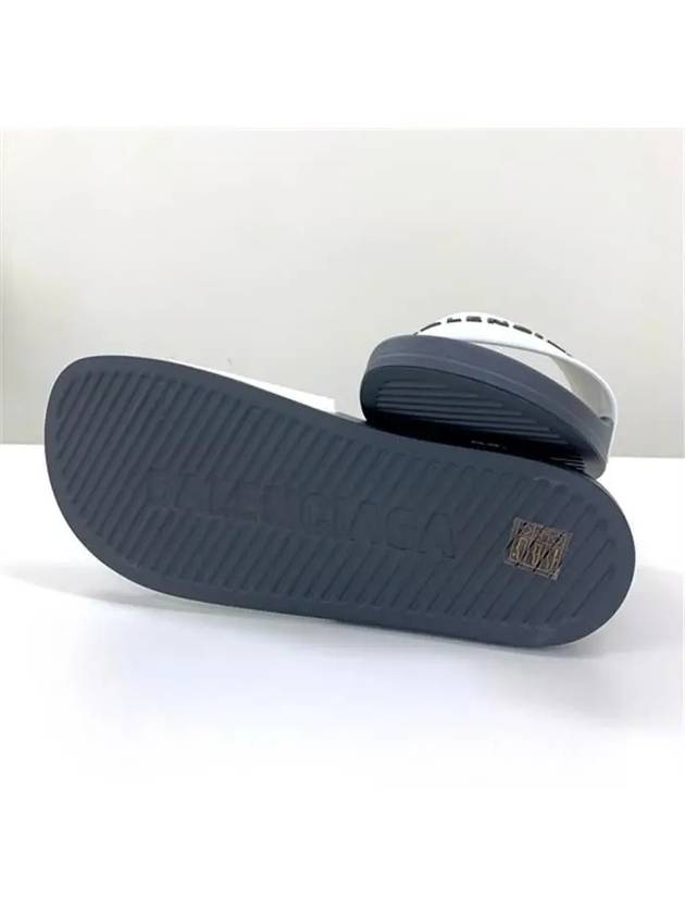 Balenciaga Logo Pool Slippers White