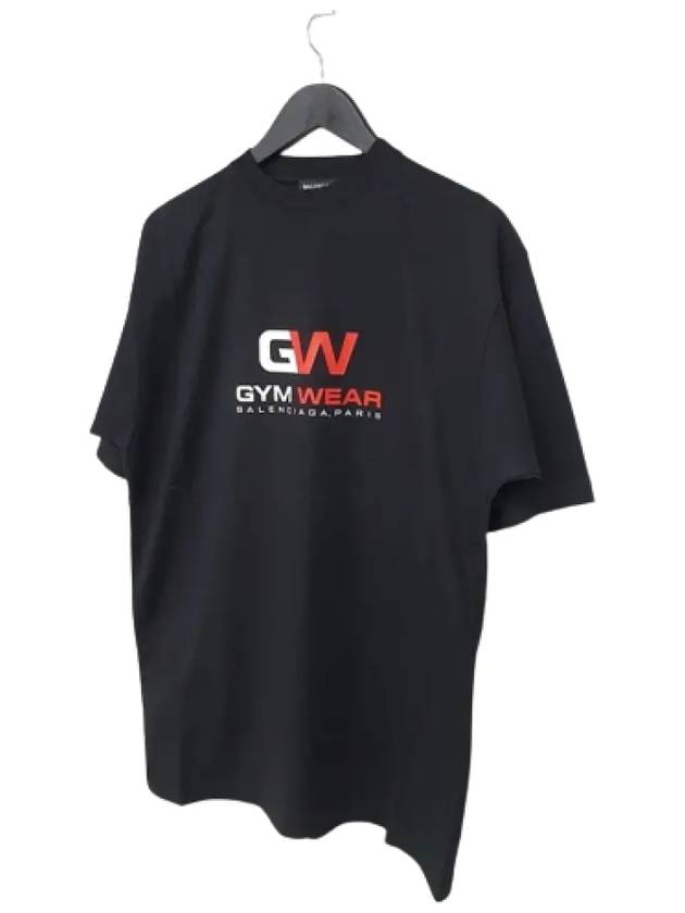 Balenciaga Gym Wear Logo Print Short Sleeve T-Shirt Black