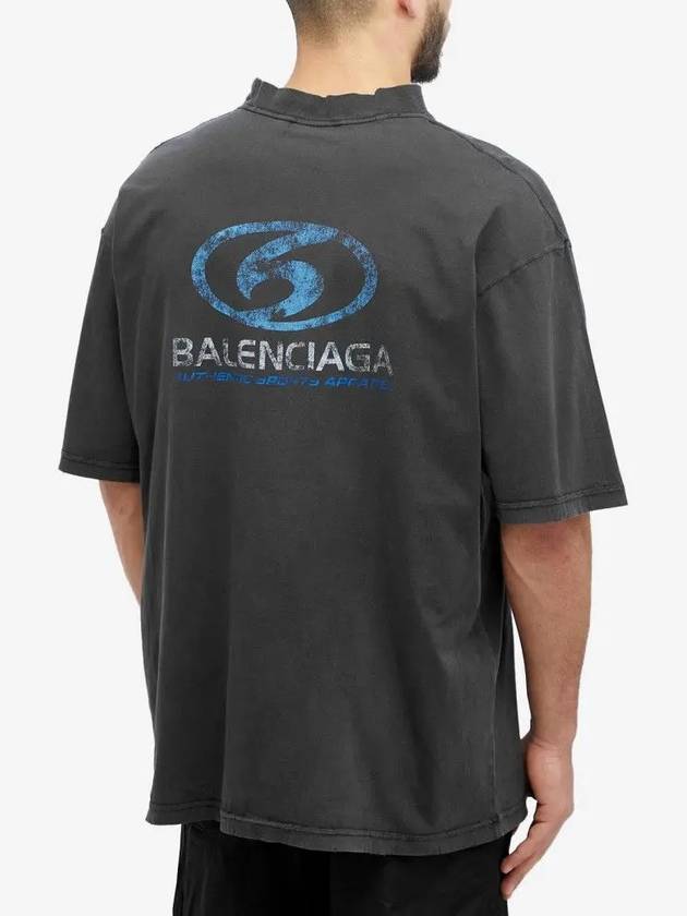 Balenciaga Surfer Medium Fit Short Sleeve T-Shirt Navy