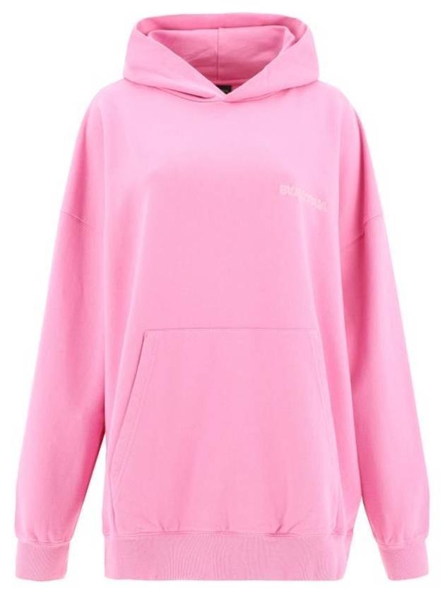 Balenciaga Logo Print Hoodie Pink