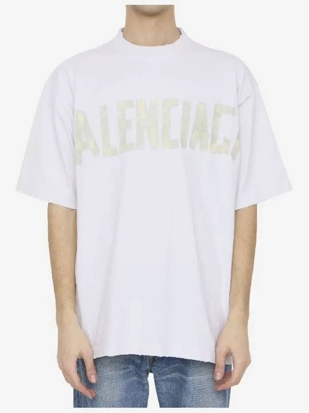 Balenciaga Tape Type Logo Medium Fit Short Sleeve T-Shirt White