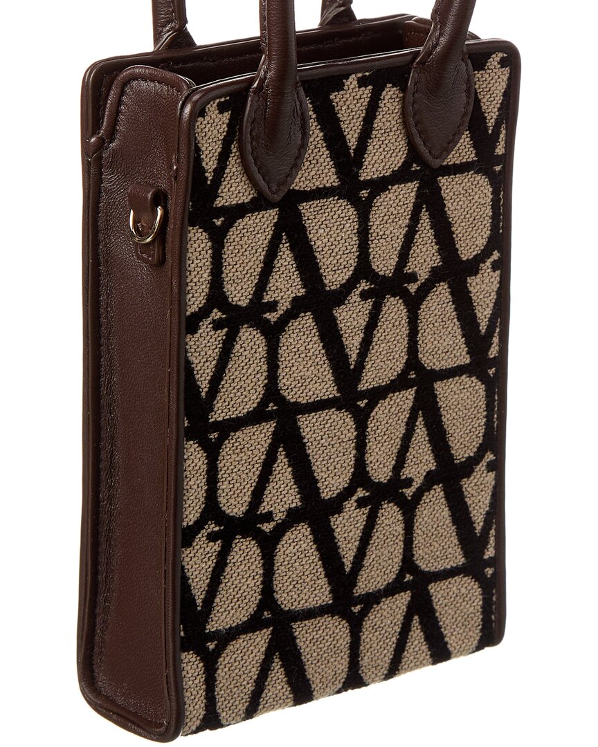 Valentino Mini Toile Iconographe Canvas & Leather Satchel
