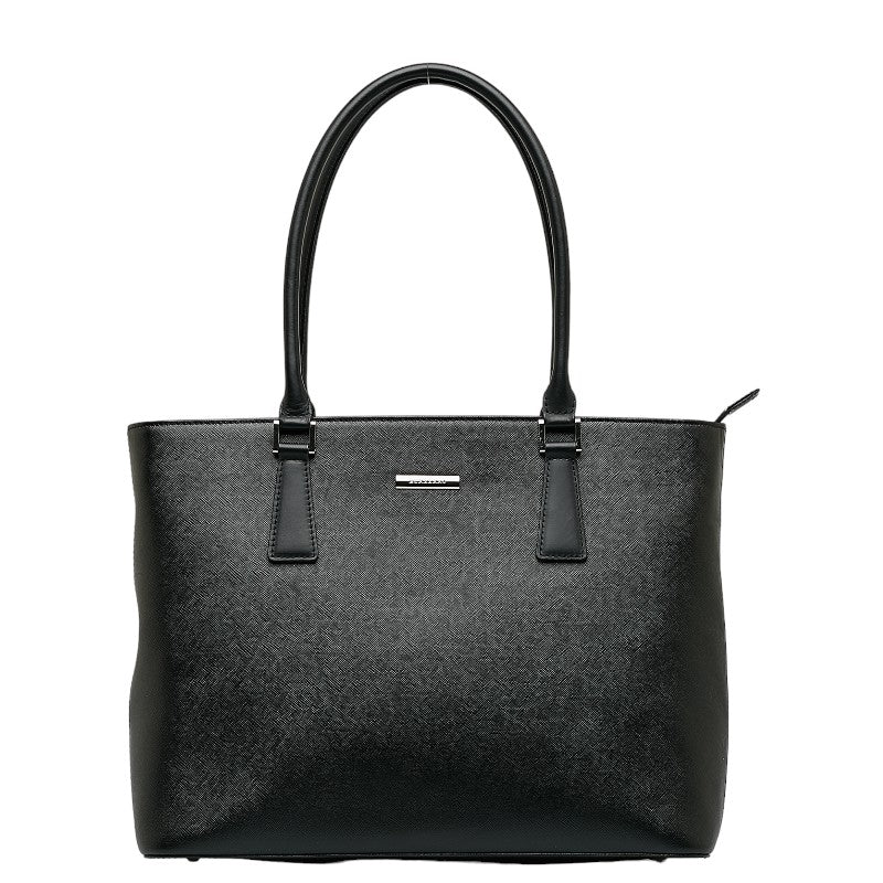 Burberry Nova Check Handbag Bag Black Leather