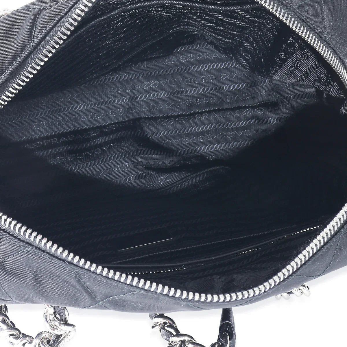PRADA - Black Quilted Nylon Tessuto Impuntu Shoulder Bag