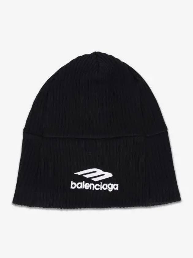 Balenciaga Logo Beanie Black