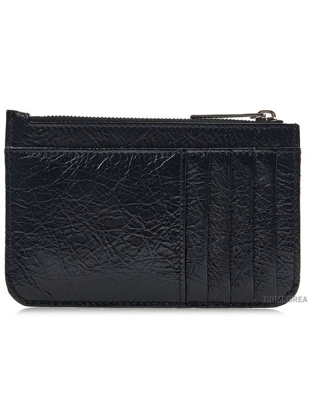 Balenciaga BB Logo Zipper Card Wallet Black