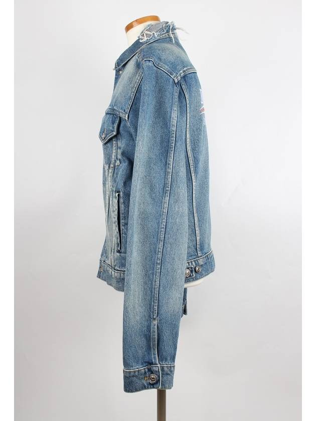 Balenciaga wave logo denim jacket 48