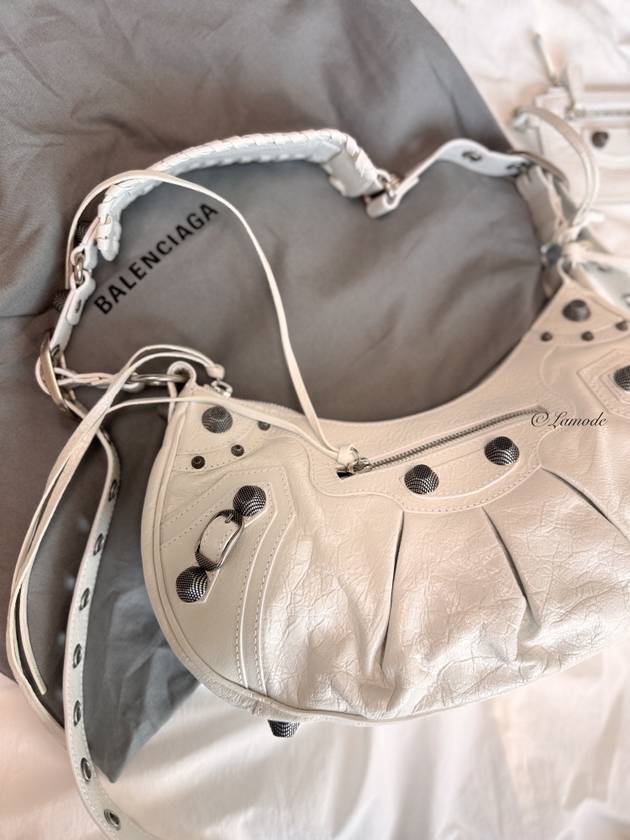 Balenciaga Le Cagole Small Leather Shoulder Bag White