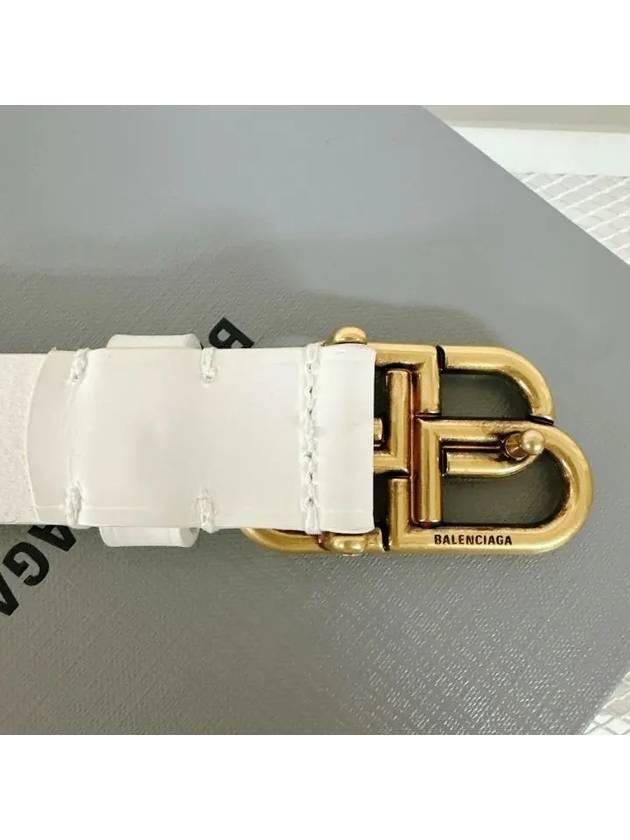 Balenciaga BB Buckle Belt White