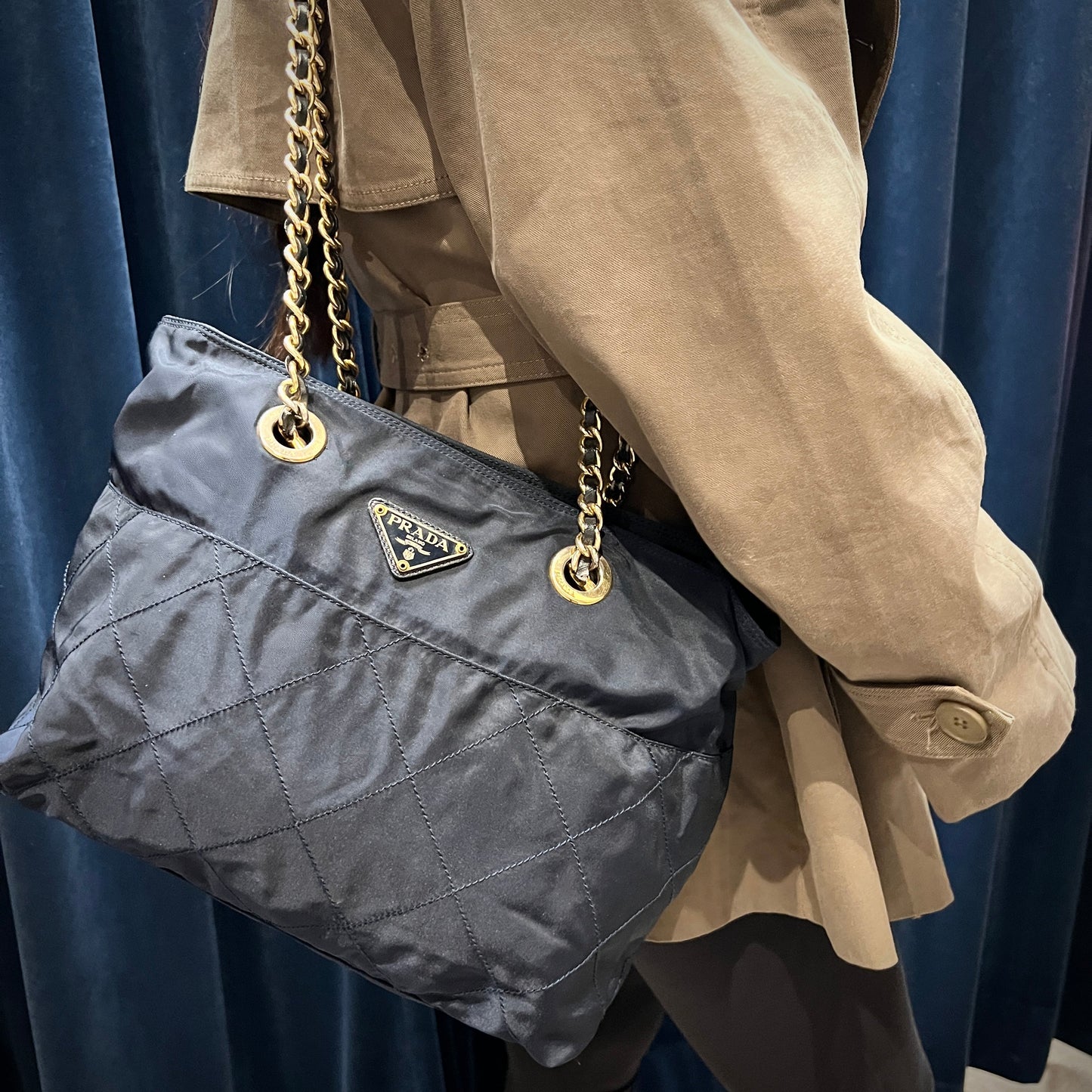 Prada Nylon Quilting Chain Bag