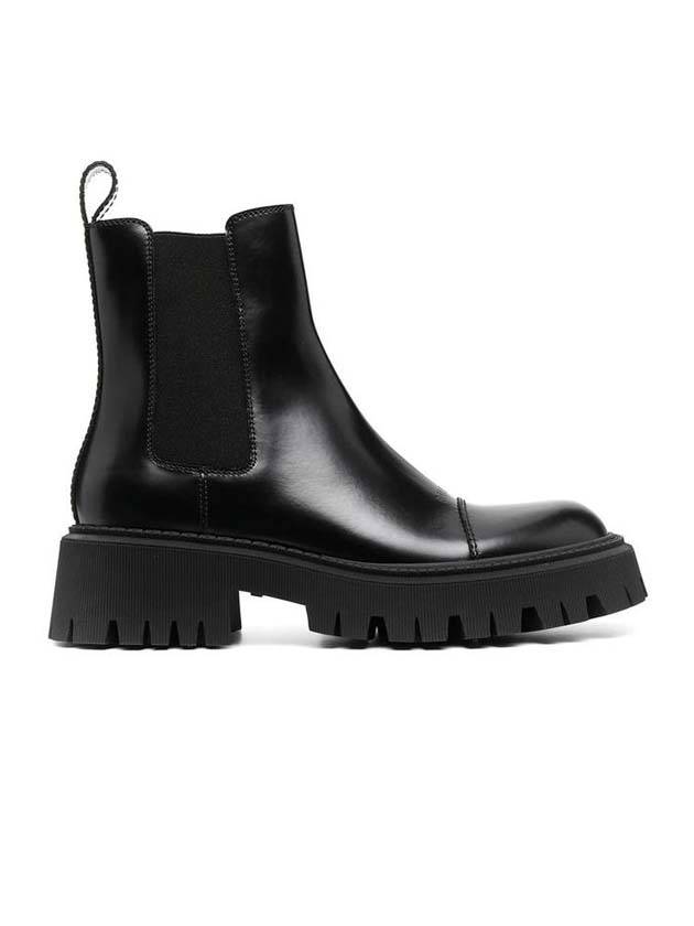 Balenciaga Tractor Leather Chelsea Boots Black
