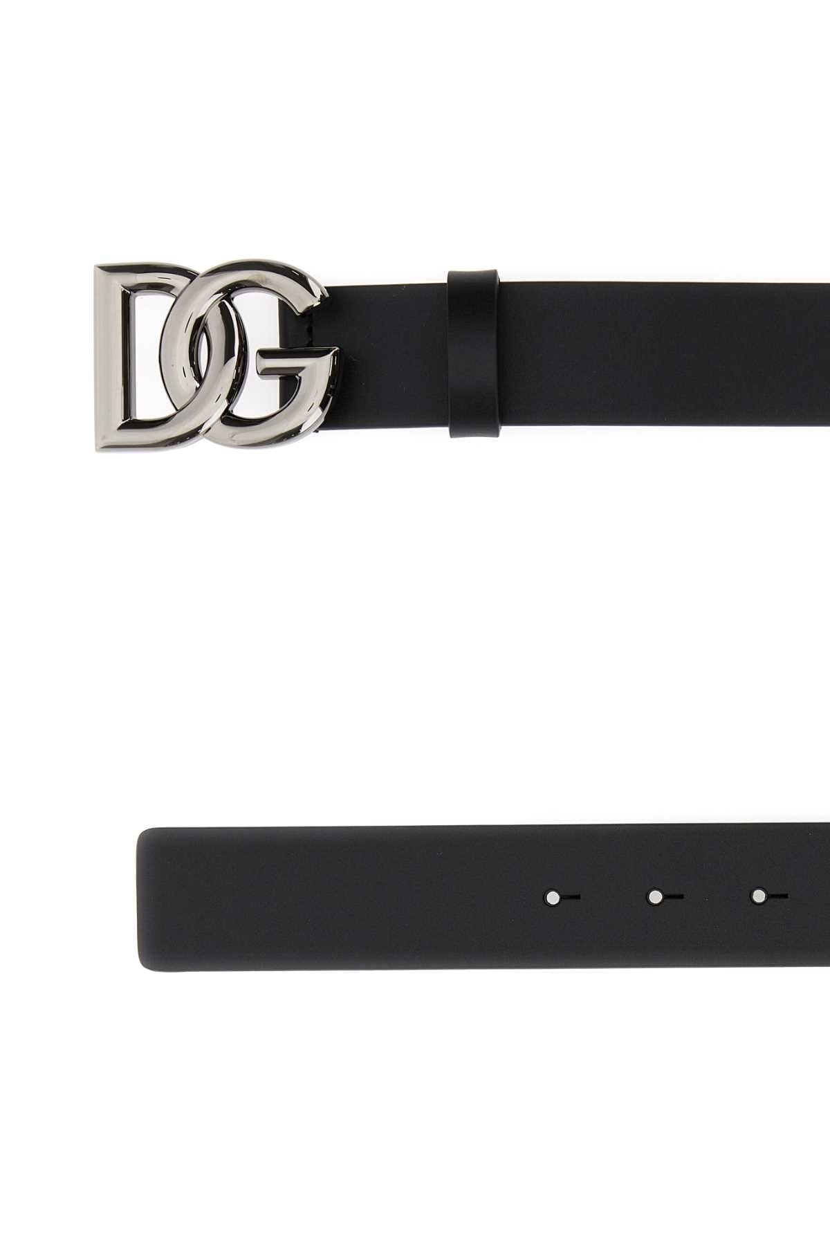 Dolce & Gabbana Men Black Leather Belt