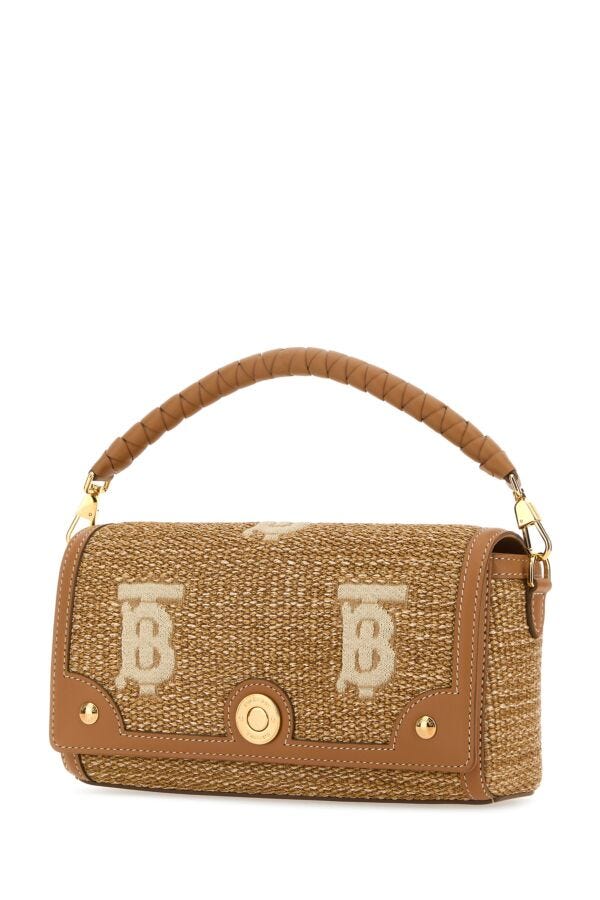 Burberry Woman Camel Raffia Handbag