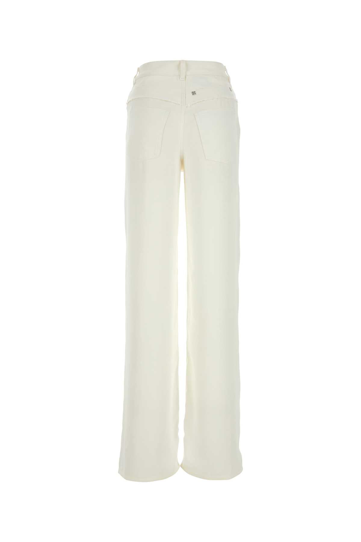 Givenchy Women Ivory Viscose And Denim Jeans