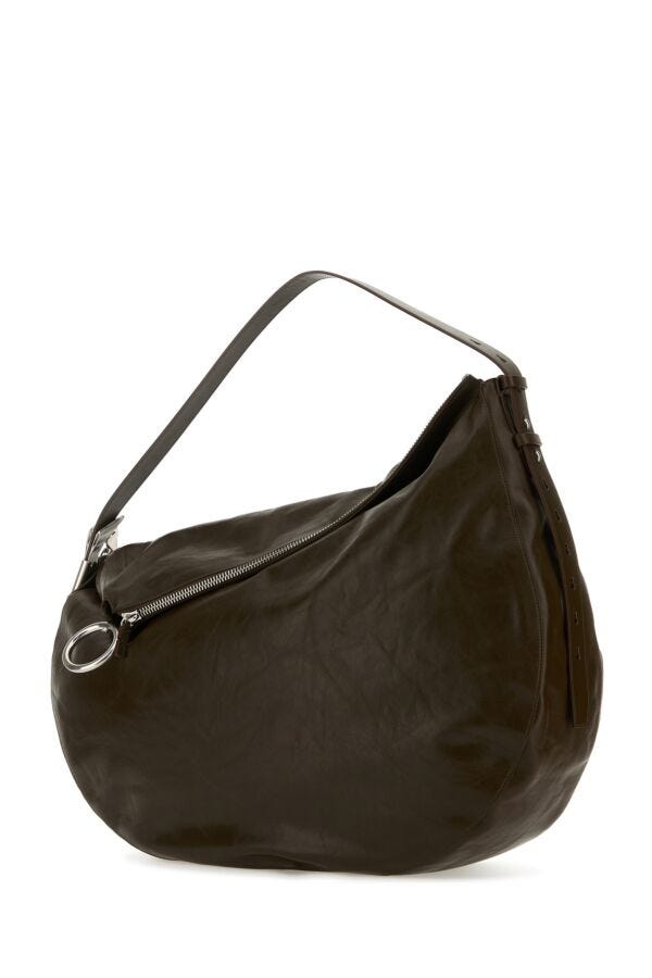Burberry Man Dark Brown Leather Knight Big Shoulder Bag