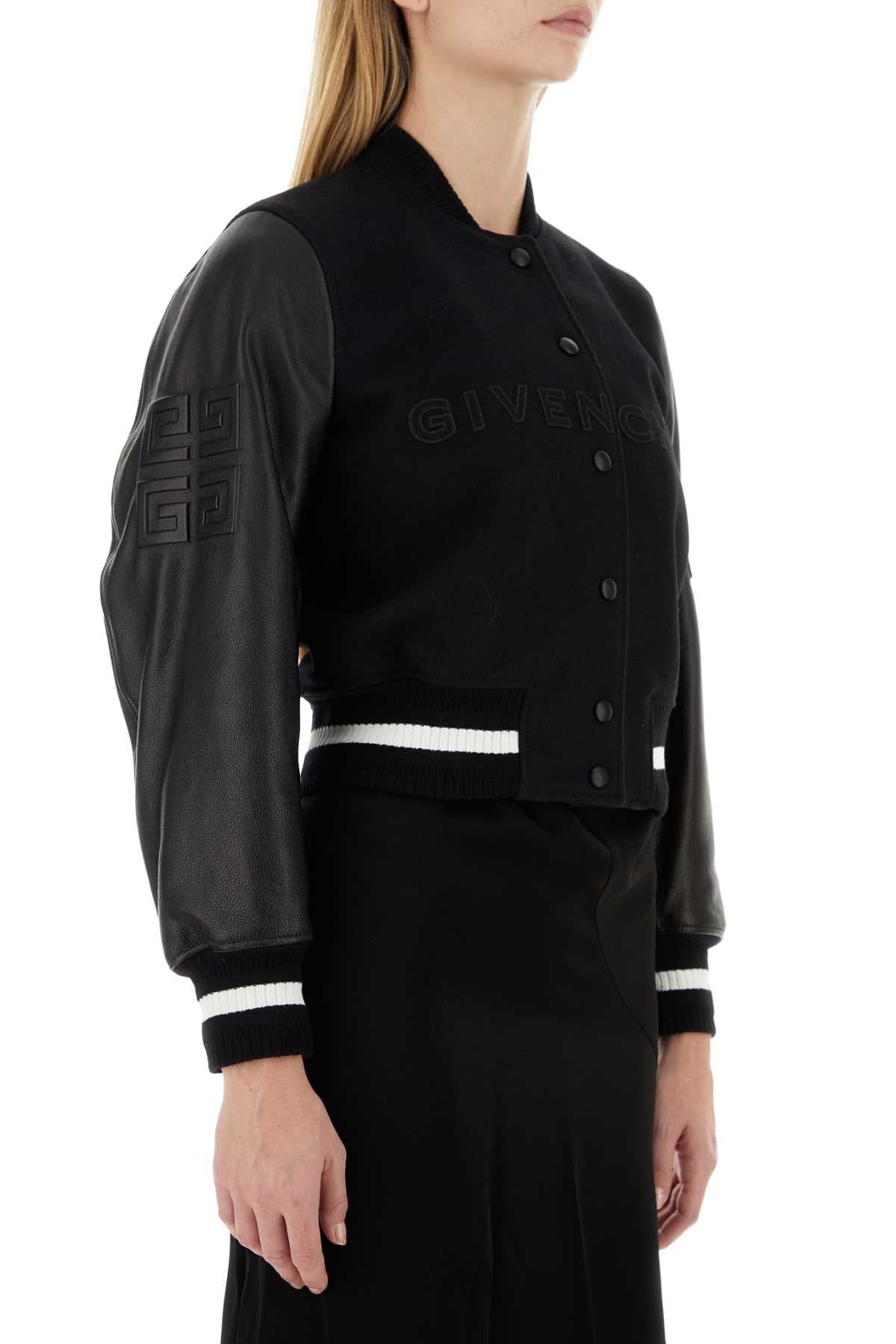 Givenchy Women Black Wool Blend Bomber Jacket