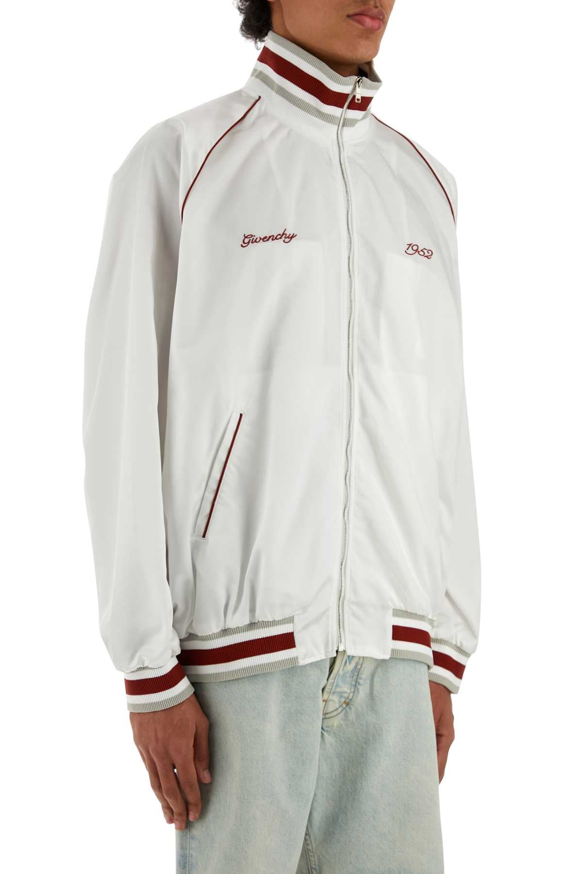 Givenchy Men White Nylon Bomber Jacket