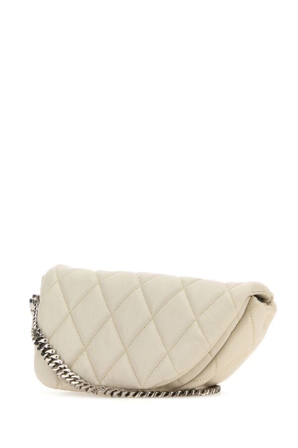 Burberry Woman White Leather Shield Lock Shoulder Bag