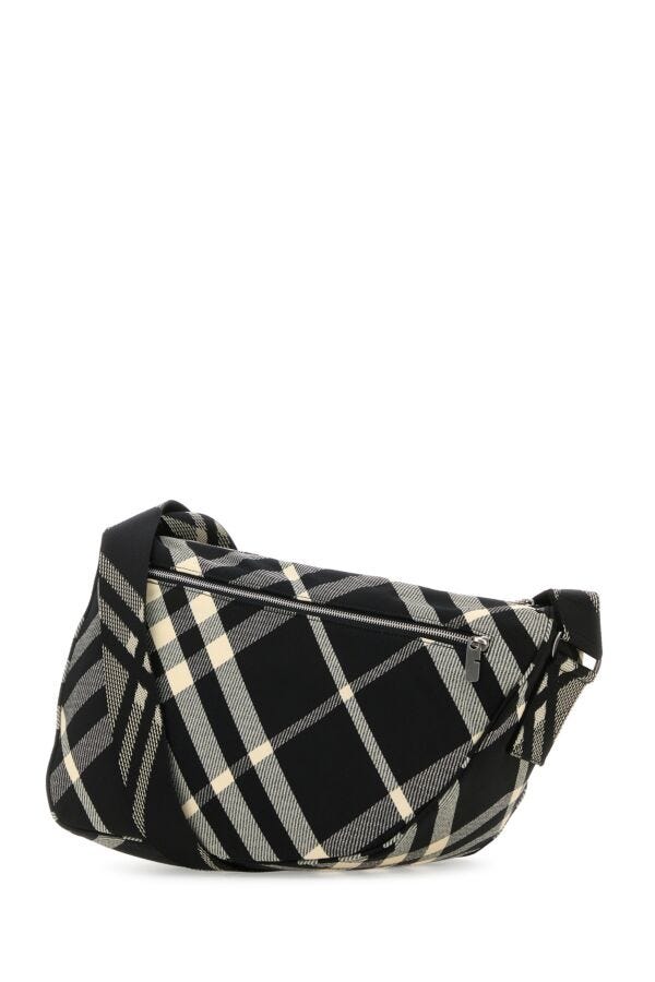 Burberry Man Embroidered Fabric Shield Crossbody Bag
