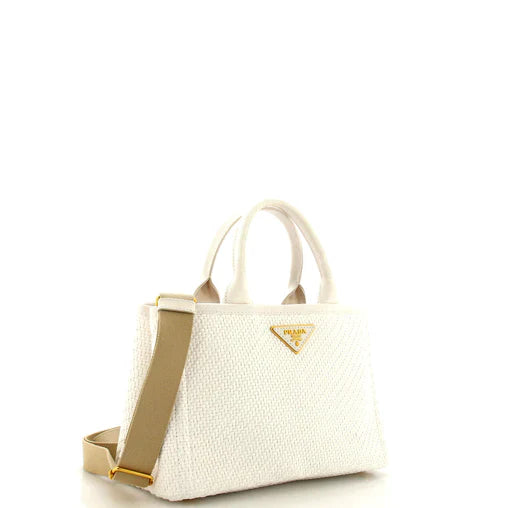 PRADA - Canapa Convertible Tote Raffia Mini