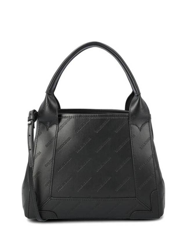 Balenciaga Navy XS Embossed Logo Tote Bag Black