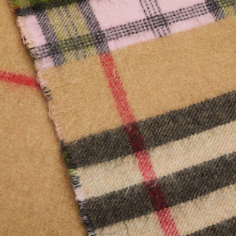 Burberry Nova Check Muffler Beige Pink Cashmere Ladies