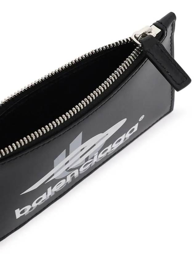 Balenciaga Logo Print Neck Strap Card Wallet Black