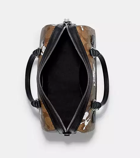 Coach X Peanuts Rowan Satchel In Signature Canvas With Snoopy Print