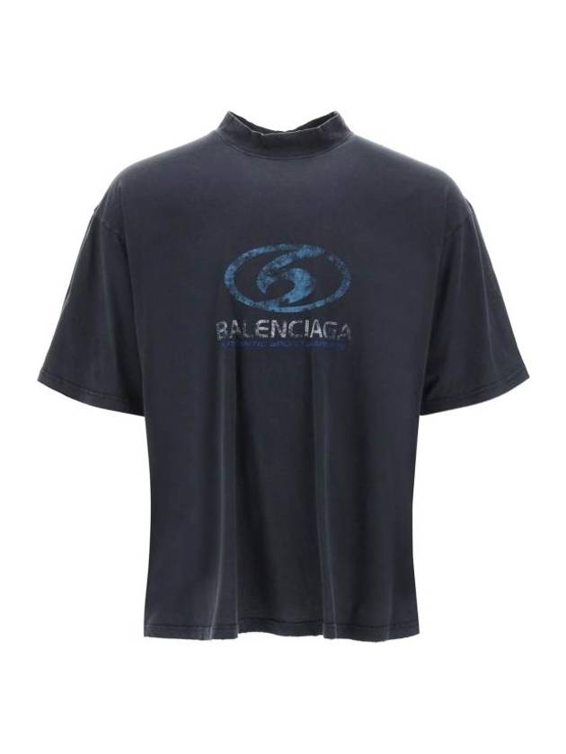 Balenciaga Surfer Medium Fit Short Sleeve T-Shirt Navy