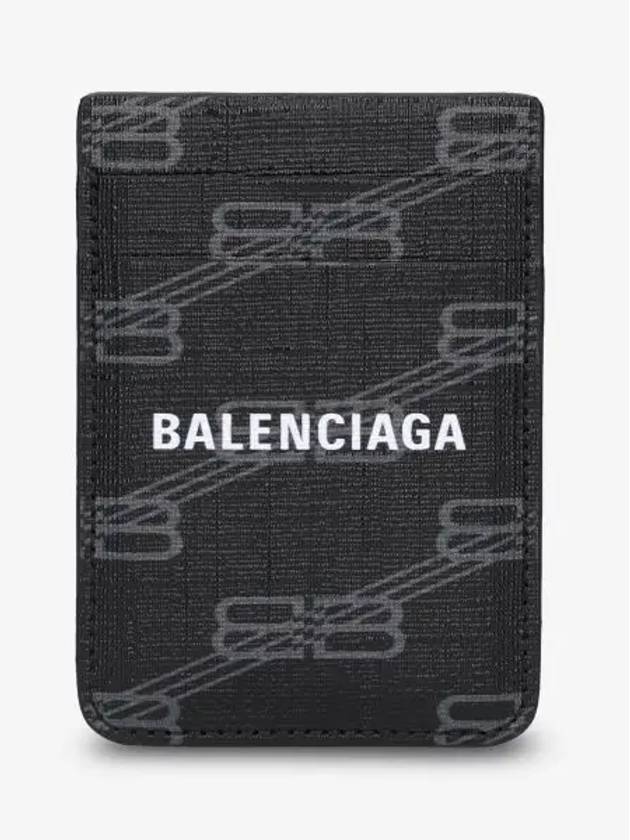 Balenciaga Signature Magnet Card Wallet Black