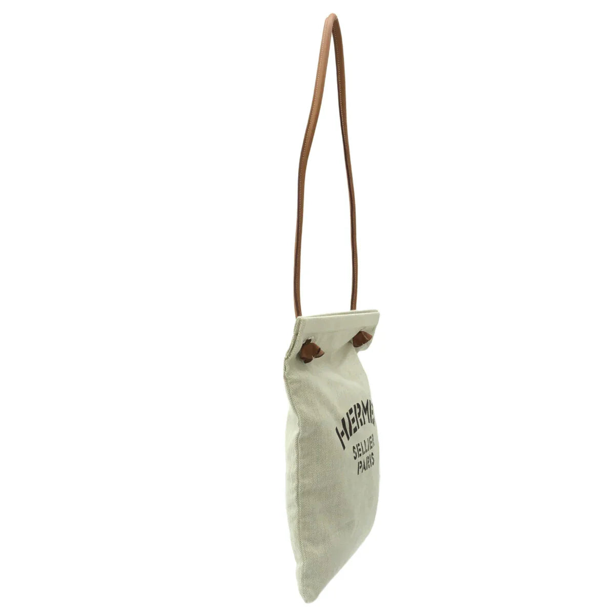 HERMES - Aline MM Shoulder Bag Natural Fauve Toile chevron