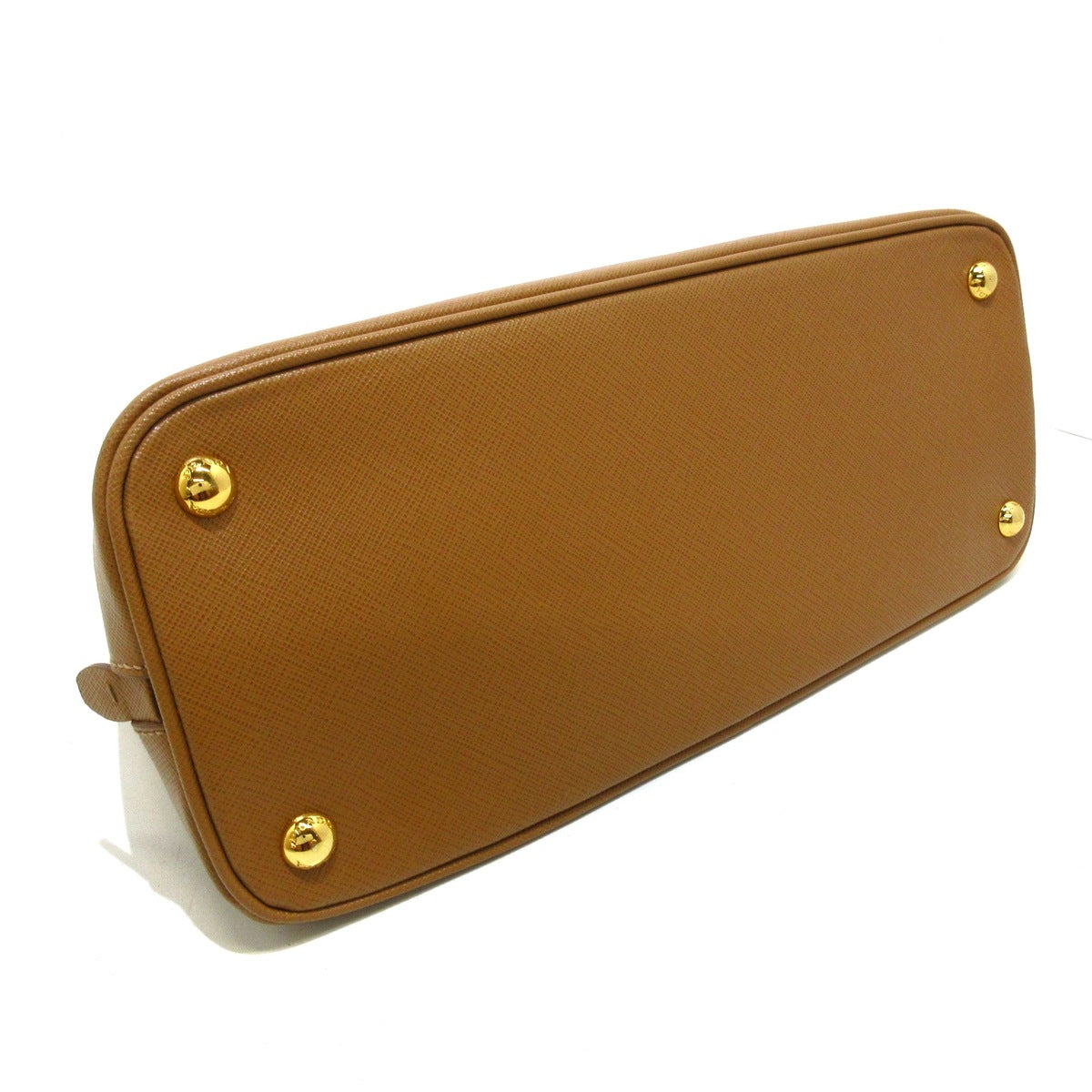 PRADA - Triangle Logo Handbag Brown Saffiano Lux