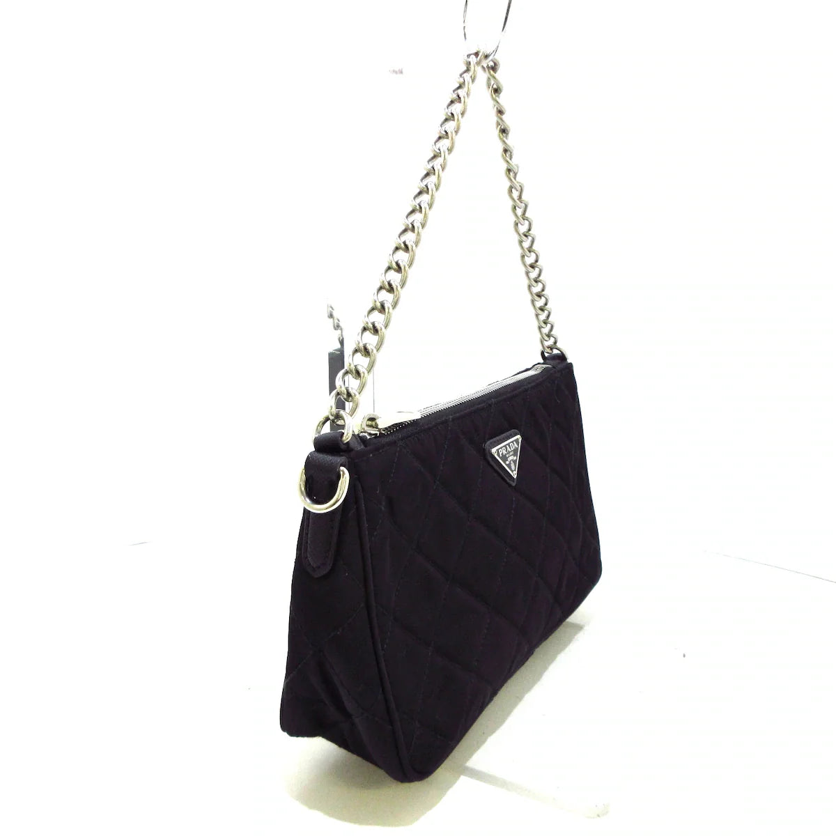 PRADA - Triangle Logo Handbag Black Nylon