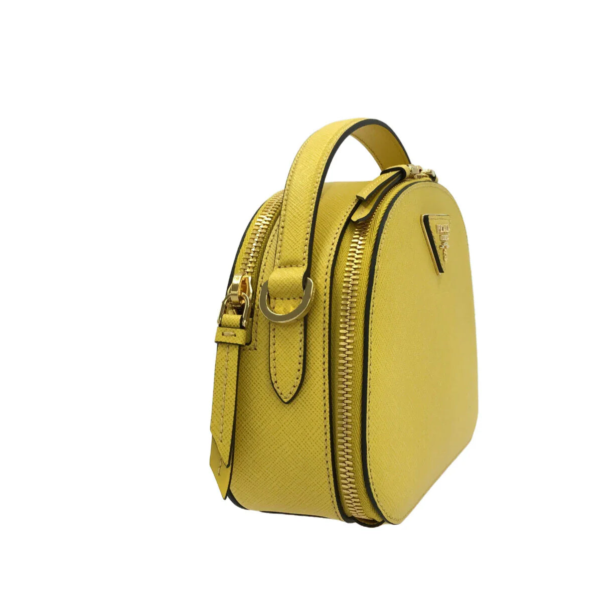 PRADA - Odette Handbag Yellow Saffiano Leather