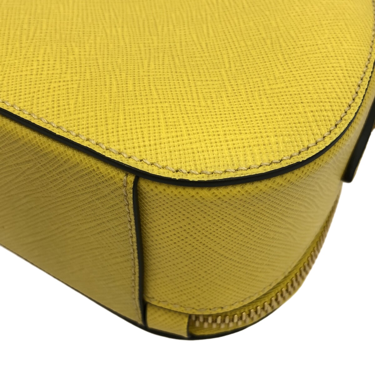 PRADA - Odette Handbag Yellow Saffiano Leather