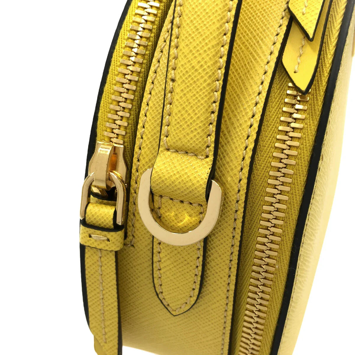 PRADA - Odette Handbag Yellow Saffiano Leather