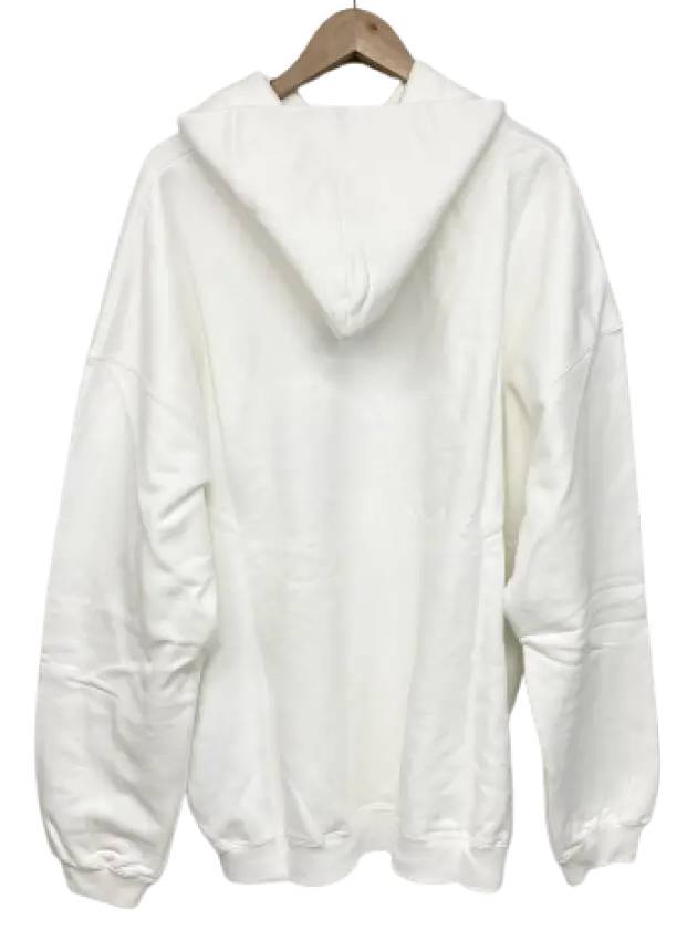 Balenciaga Logo Print Over Fit Hoodie White