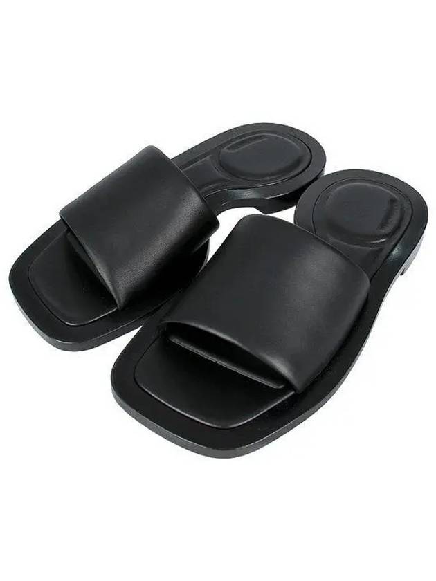 Balenciaga Void Leather Slippers Black