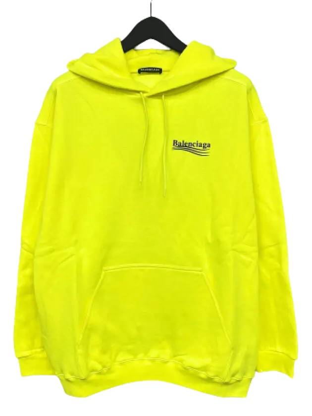 Balenciaga Men's Political Wave Logo Hoodie Neon