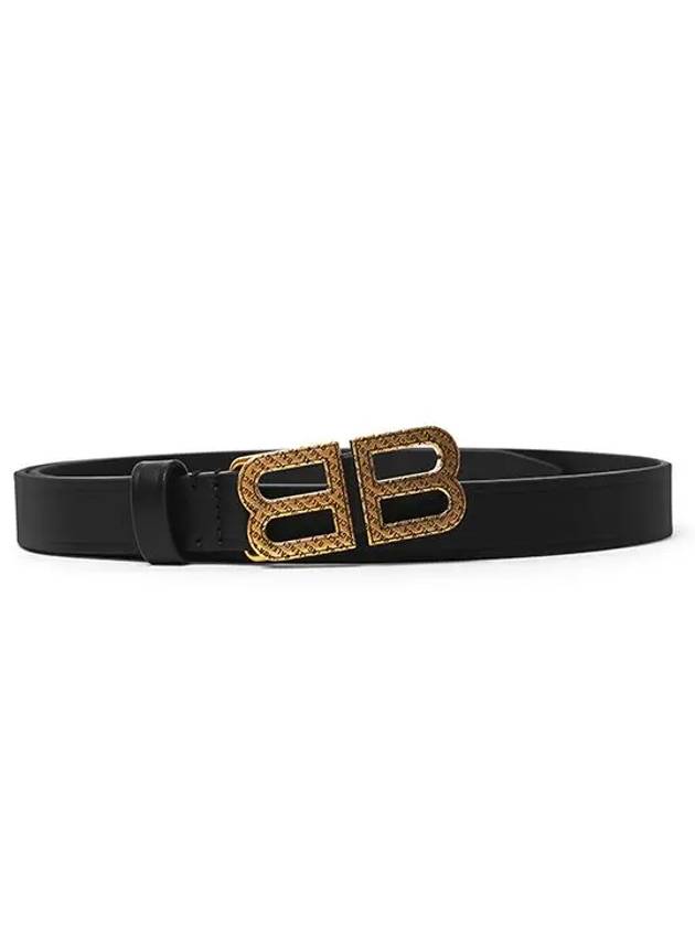 Balenciaga BB Hourglass Leather Belt Black