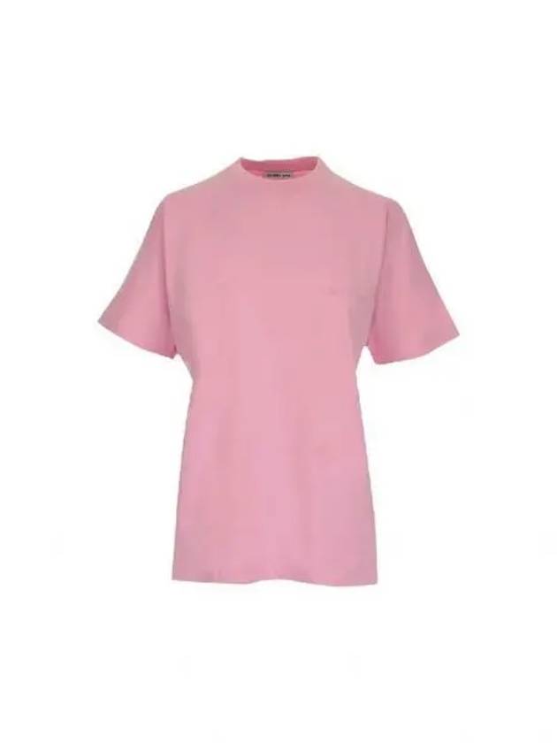 Balenciaga Women's Logo Cotton Short Sleeve T-Shirt Pink