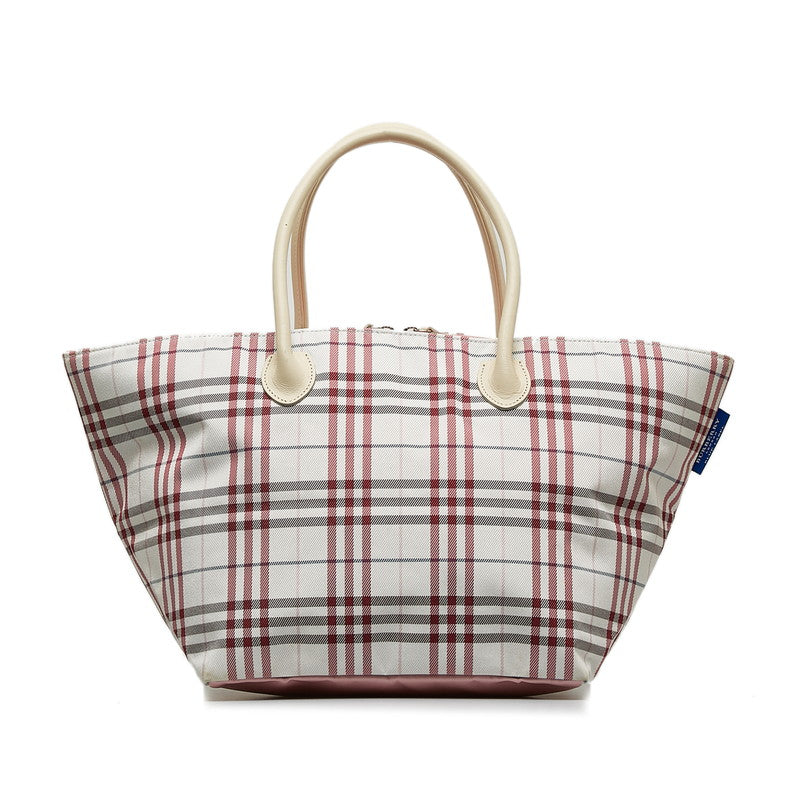 Burberry Blue Label New Check Bag White Red Linen Ladies Burberry Blue Label New Check Tooth Bag White Red Linen Ladies Burberry Blue Label