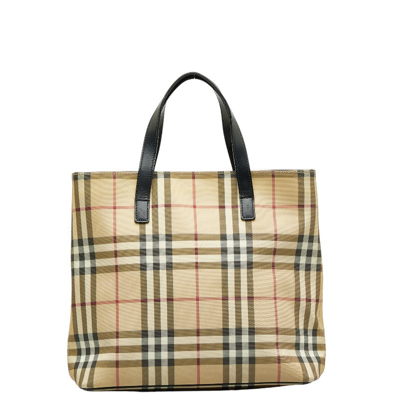 Burberry Nova Check Handbag Beige Multicolor PVC Leather