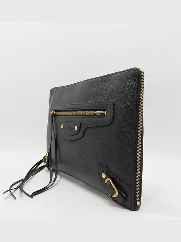 Balenciaga 652490 Black Grain Calfskin Neo Classic Clutch