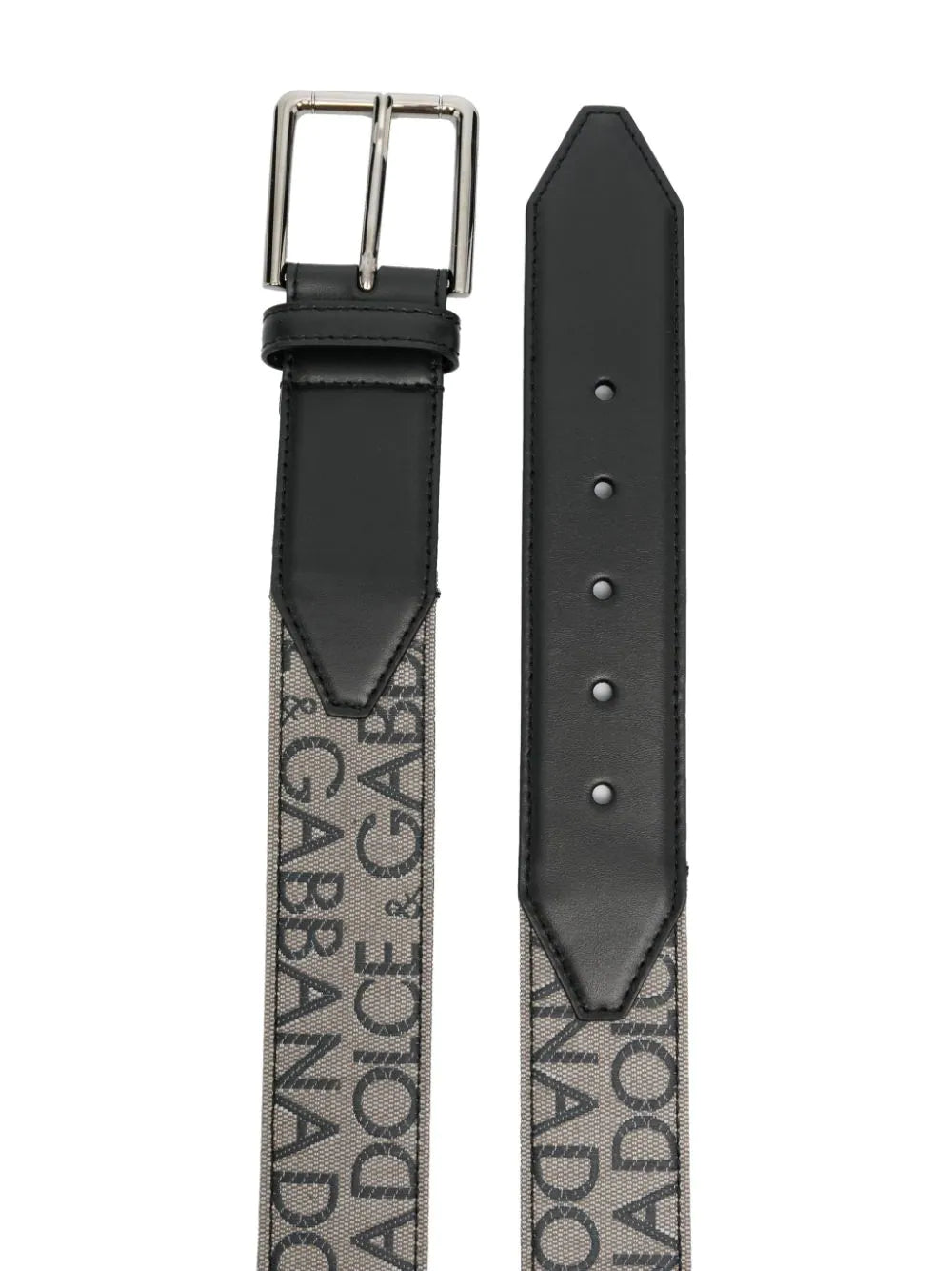 Dolce & Gabbana Men Belt With Logo Embroidered Buckle