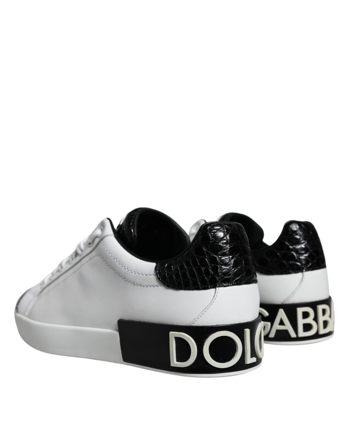 Dolce & Gabbana Black Leather Logo Portofino Sneaker Men's Shoes ()