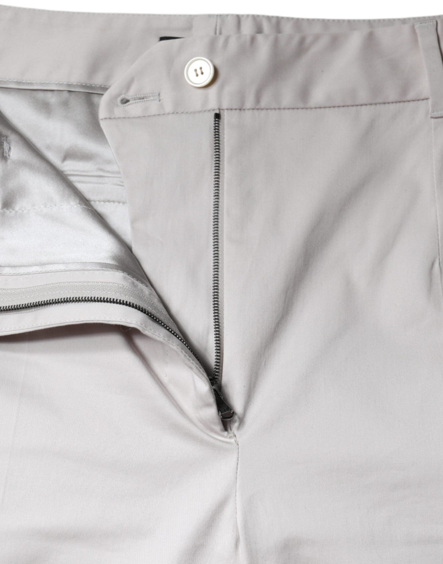 Dolce & Gabbana White Cotton Mid Waist Cropped Skinny Women's Pants