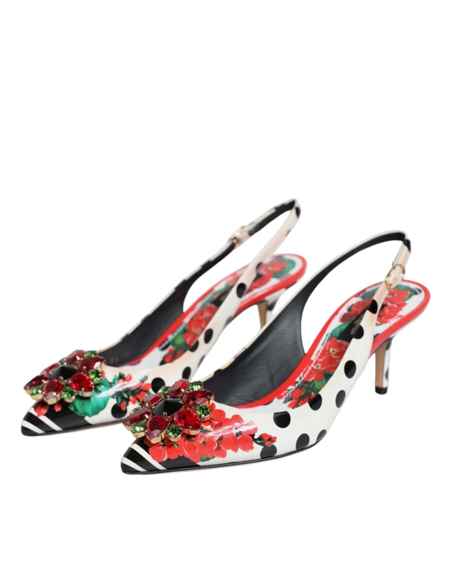 Dolce & Gabbana Multicolor Crystal Heels Slingback Women's Shoes ()