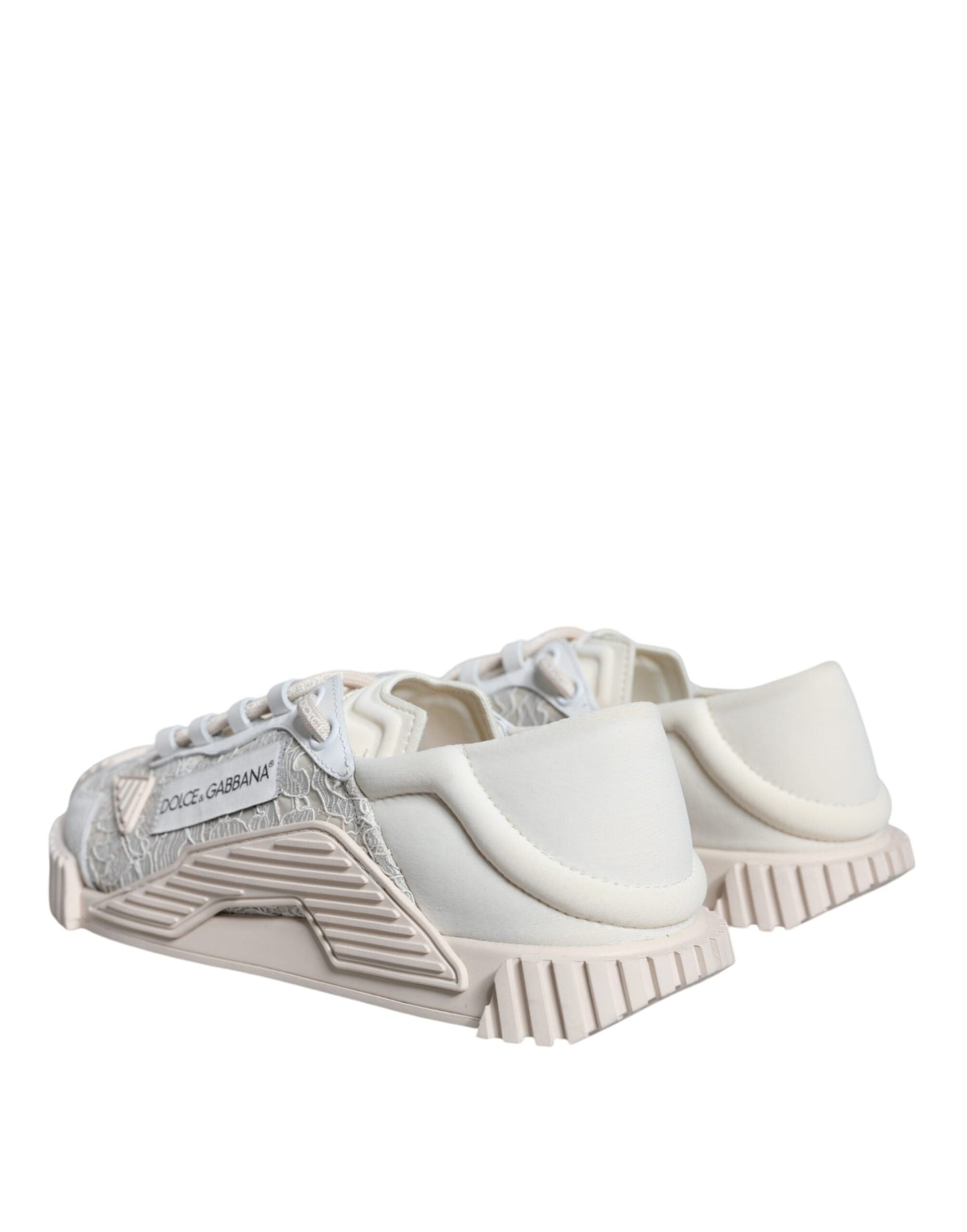 Dolce & Gabbana White Lace NS1 Low Top Sneaker Sports Women's Shoes ()